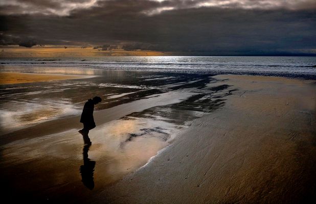 lumière d'automne sur la mer