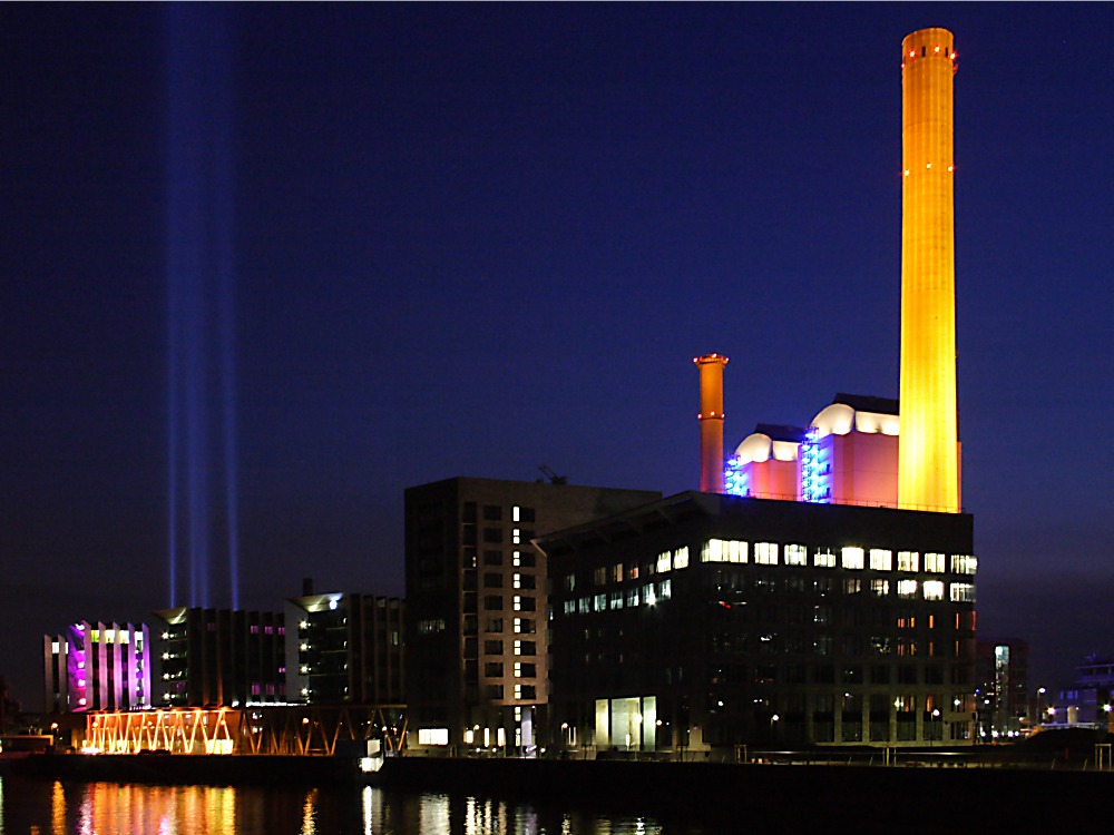 Luminale 2006, Kraftwerk am Westhafen mit "virtuellem Schornstein"