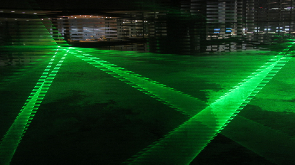 Luminale 2014: Laser-Installation