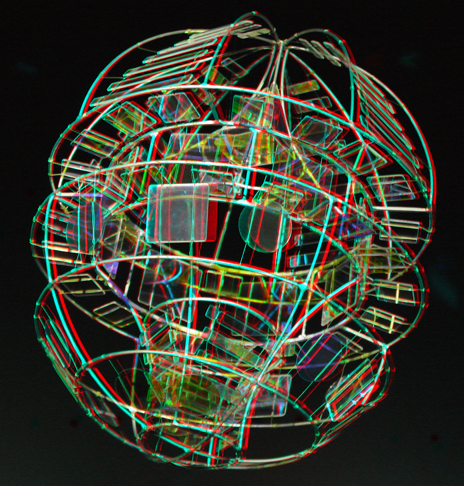 Luminale 2016: Licht-Klang der Elemente (3D-Bild für Rot/Cyan Brille)
