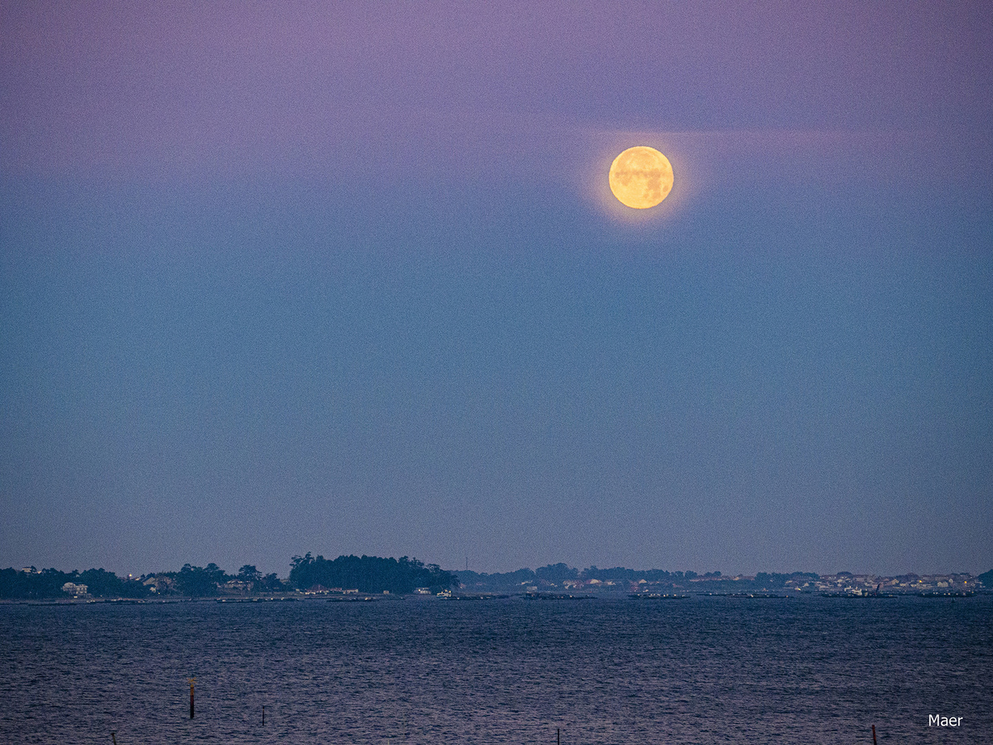 Luna llena de Junio al amanecer 2021.