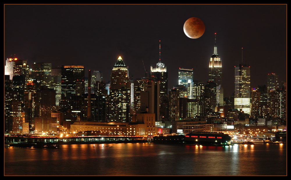 Lunar Eclipse over Manhattan