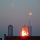 Lune et soleil du matin - maan en zon in de ochtend