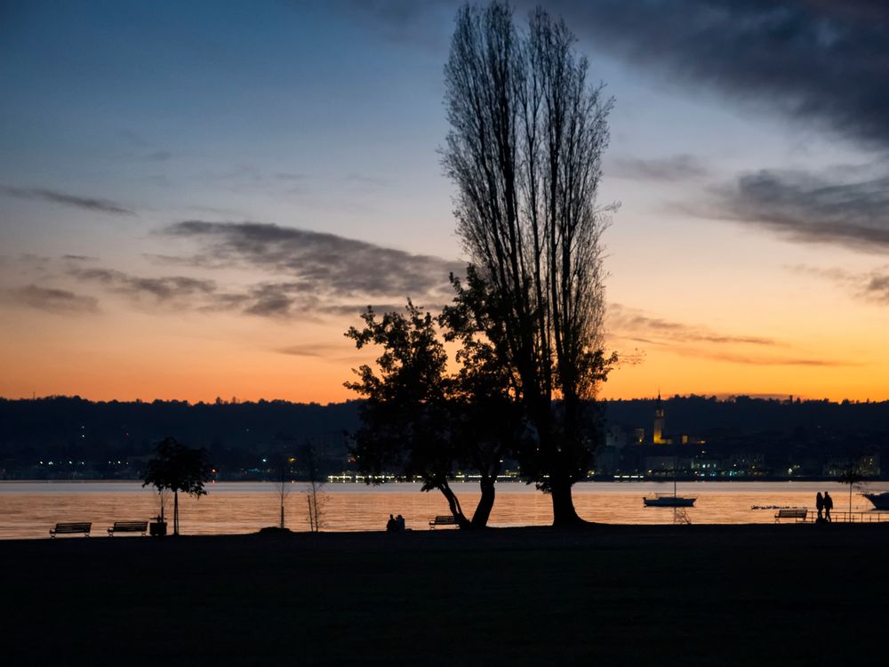 Lungolago di Arona, tramonto