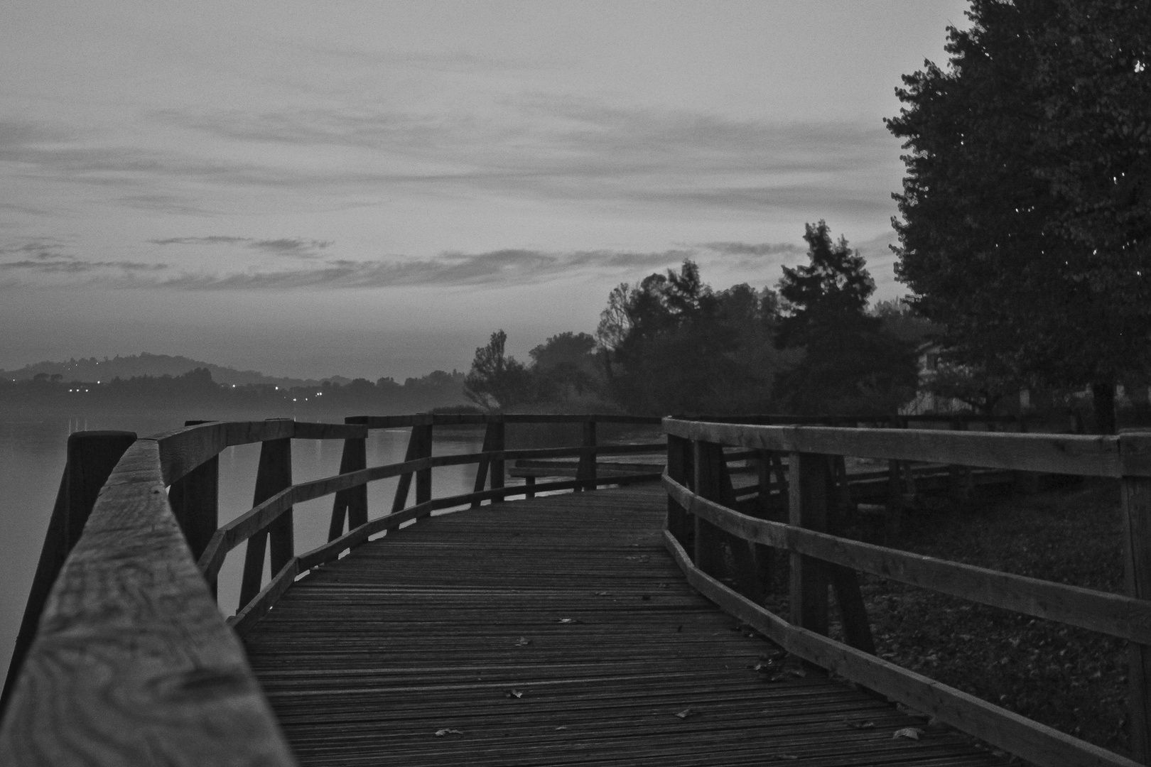 Lungolago di Gavirate, VA, B&W