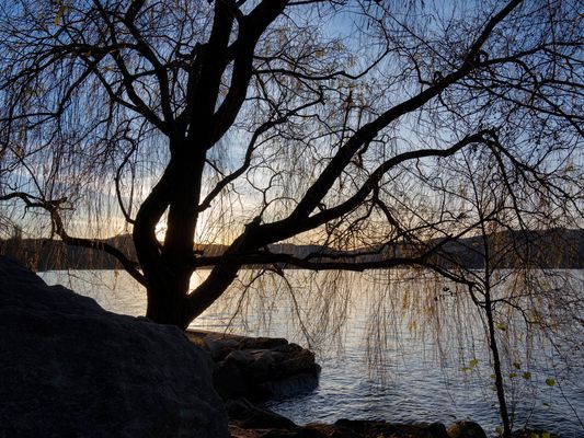 Lungolago di Ispra al tramonto