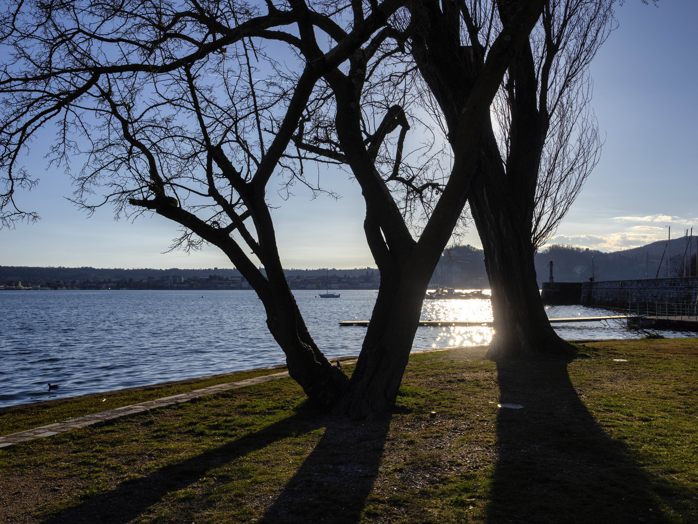 Lungolago in controluce