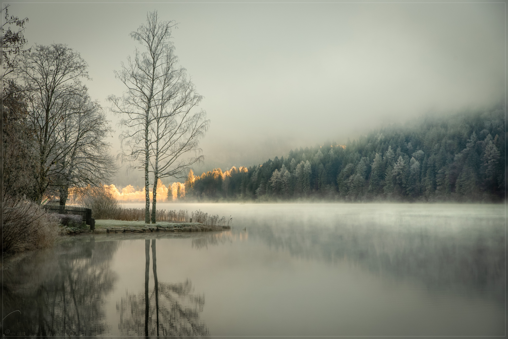 Lunzer See an einem Wintermorgen