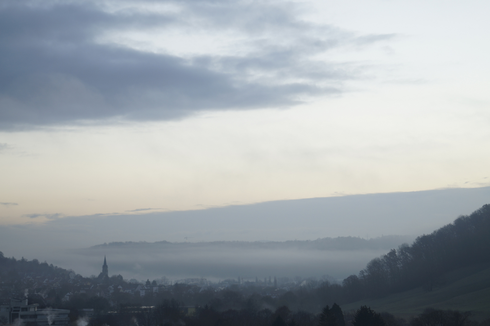 Lustnau (Tübingen) im Morgengrauen