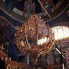 Lustre en bois au monastère d'Osios Patapios