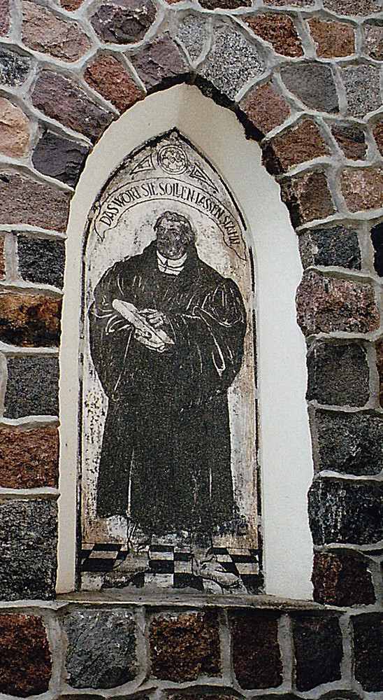 Luther an einer Kirche in Silute (Stadt am Kurischen Haff)