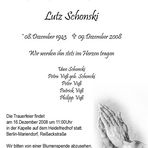 Lutz Schonski  *08.Dezember 1943  +09.Dezember 2008