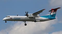 Luxair bei der Landung in Frankfurt /Main