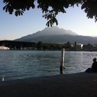 Luzern am Vierwaldstättersee mit Blick auf den Pilatus