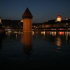 Luzern mit Jesuitenkirche, Wasserturm, Kapelbrücke, Museggtürmen