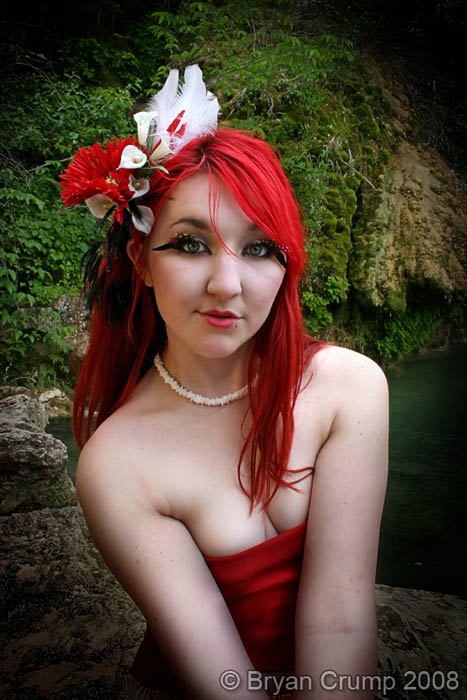 Lydia and her Tropical portrait with Flower Hairpiece