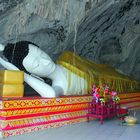 Lying Buddha at the entrance to the cave