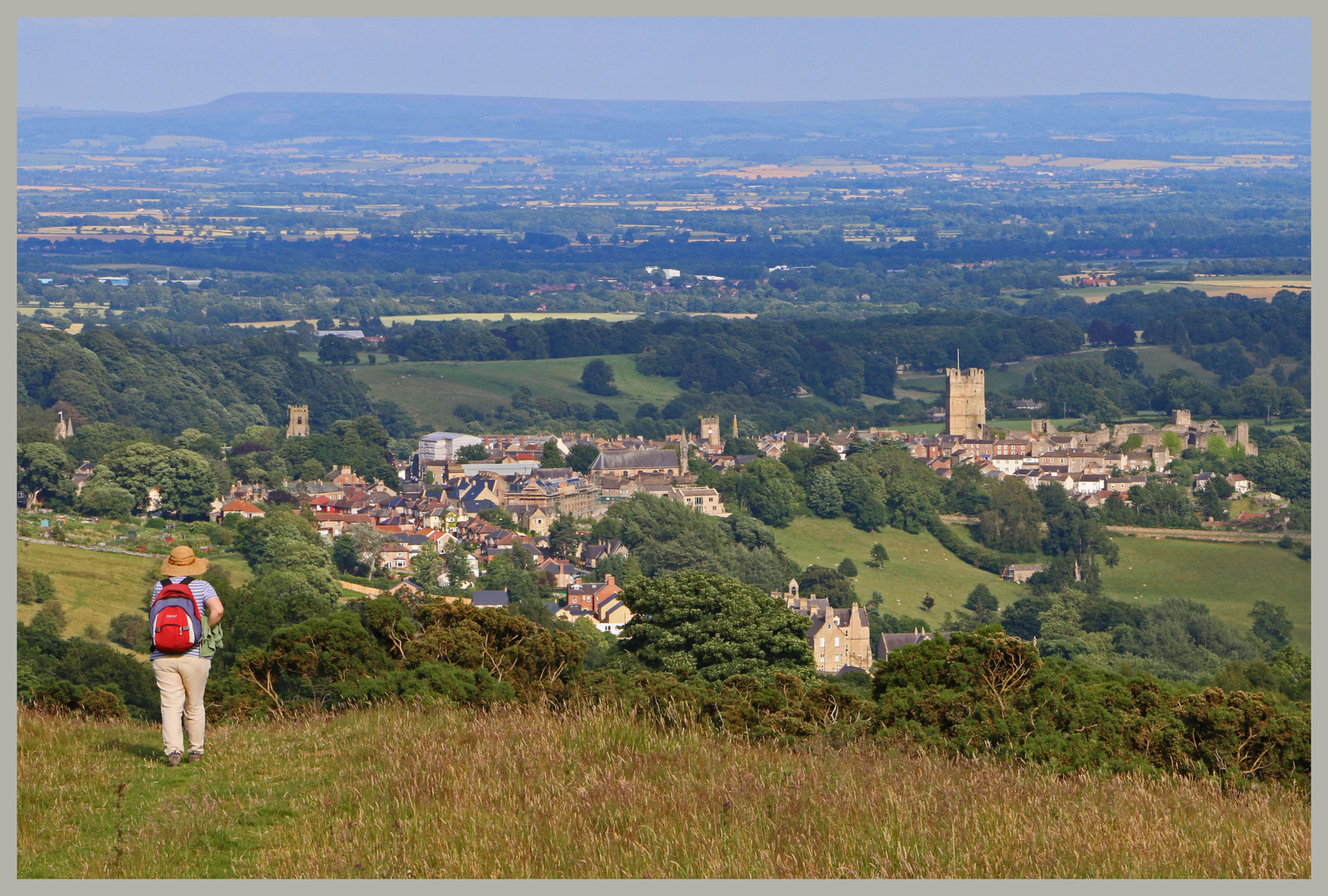 lynn approaching Richmond on the coast to coast path