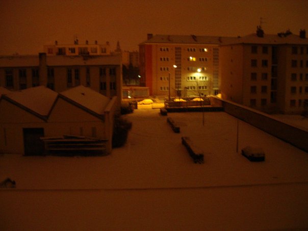 Lyon, la nuit, la neige