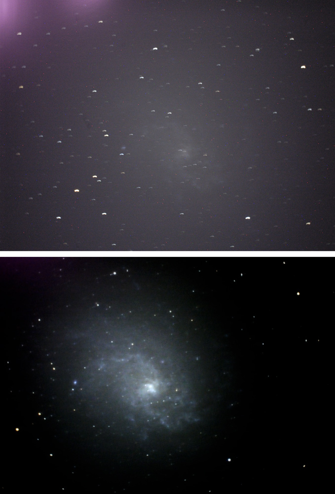 M33 - vorher und nachher