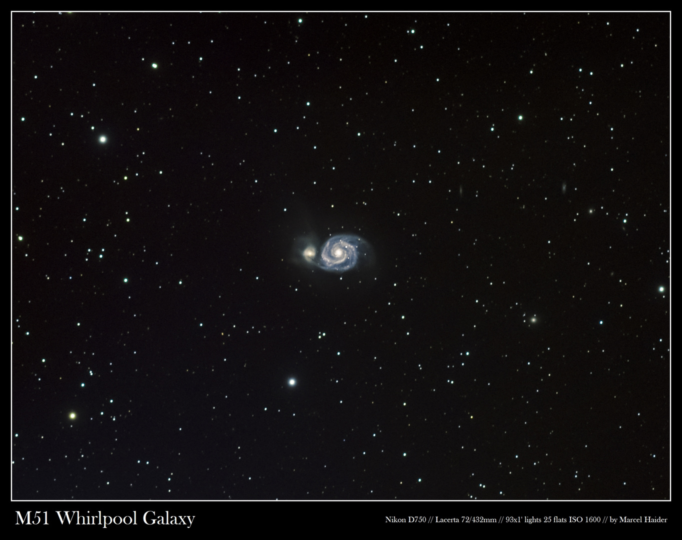 M51 Whirlpool Galaxie (Widefield)