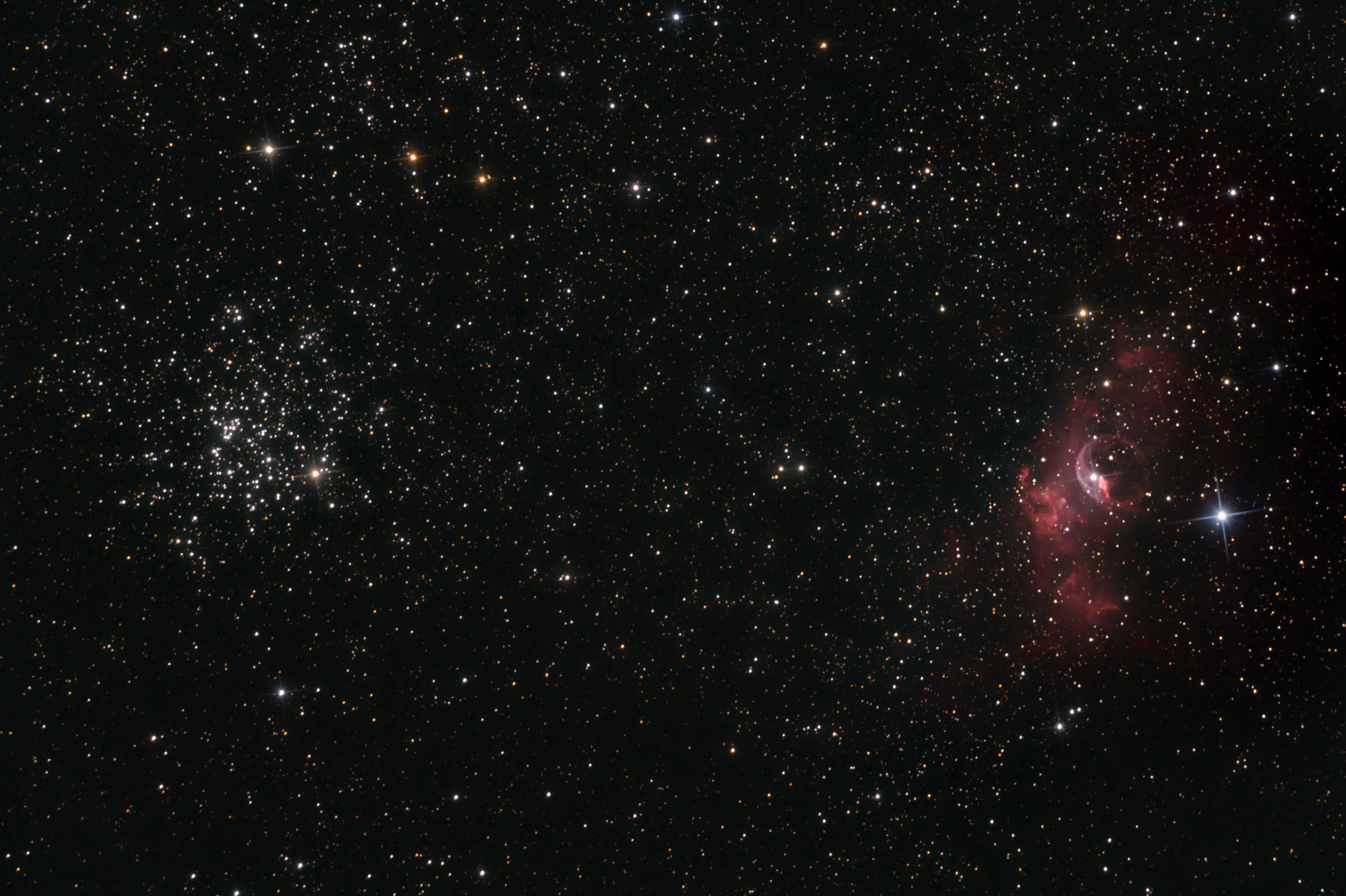 M52 + Bubble-Nebel (NGC 7635)
