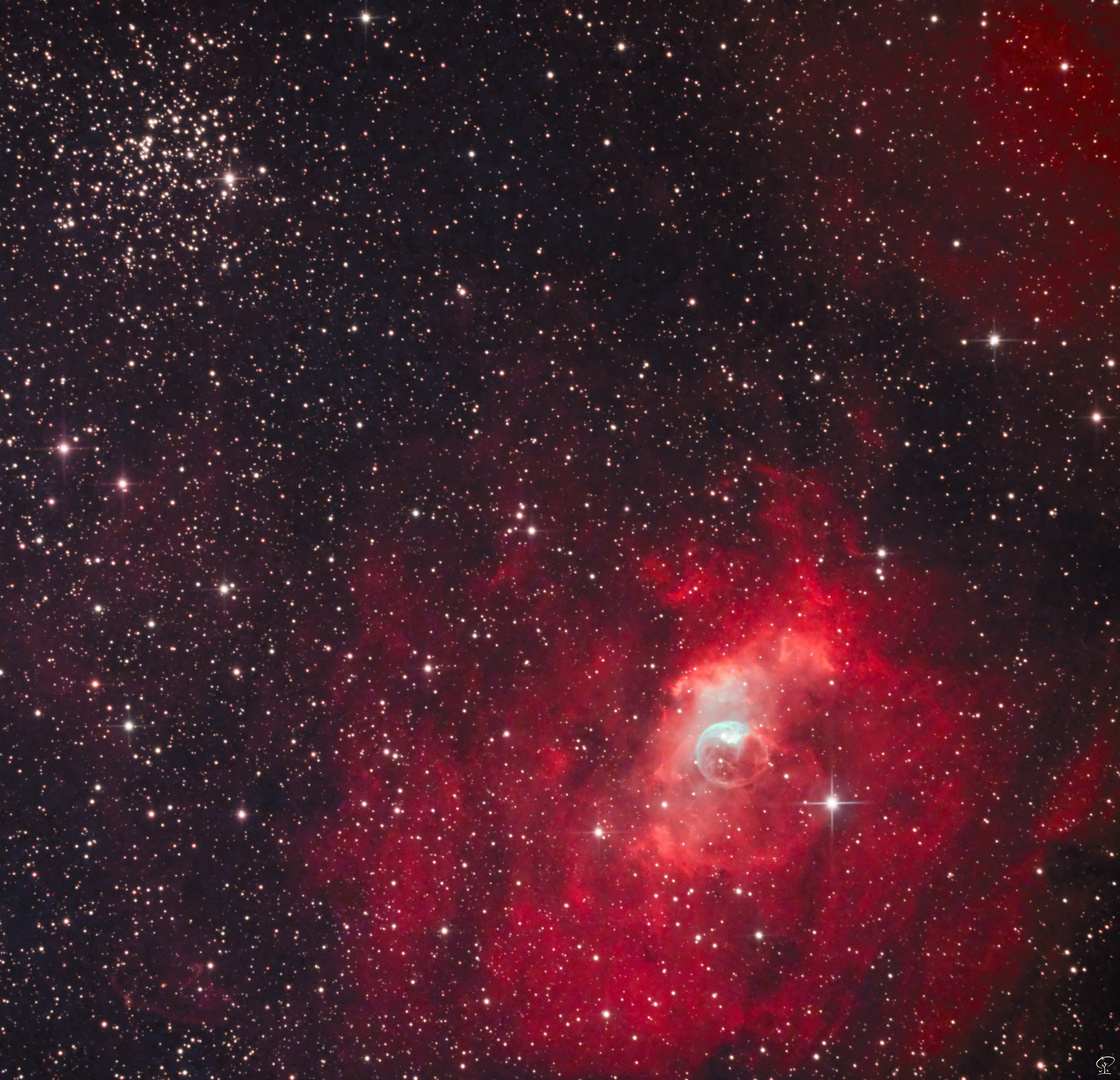 M52 und der Blasennebel