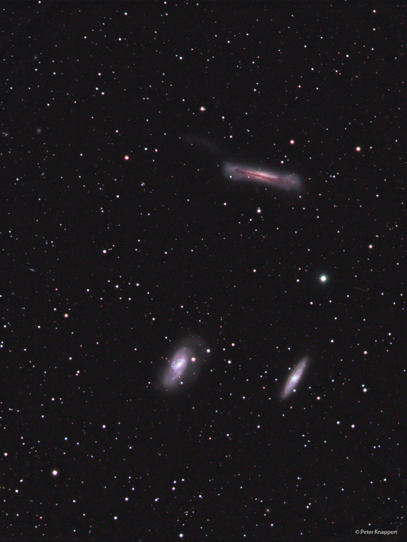 M65 und M66 mit zwei Asteroiden