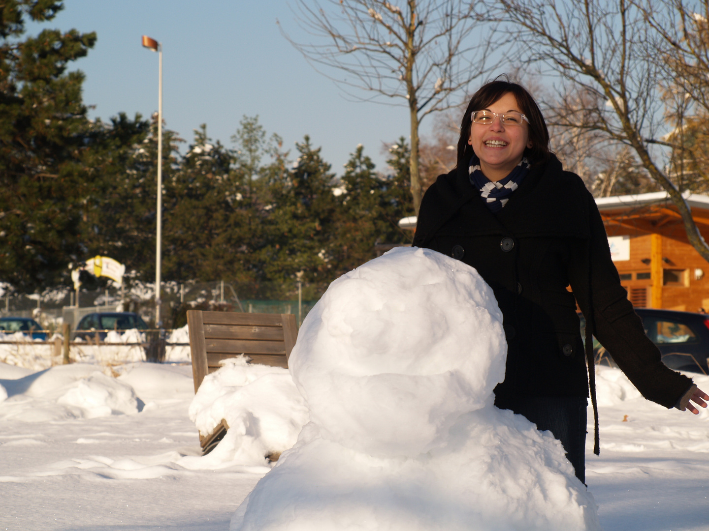 ma femme et le bonhommes de neige