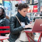 Mac Book at Time Square