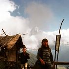 Machapuchare  von Wolke umhüllt Nepal