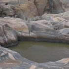 Macht des Wassers. "Lugards Falls" Geschliffene Steine in Kenia, Tsavo Ost Nationalpark