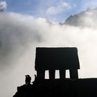 Machu Picchu in Nebel gehüllt