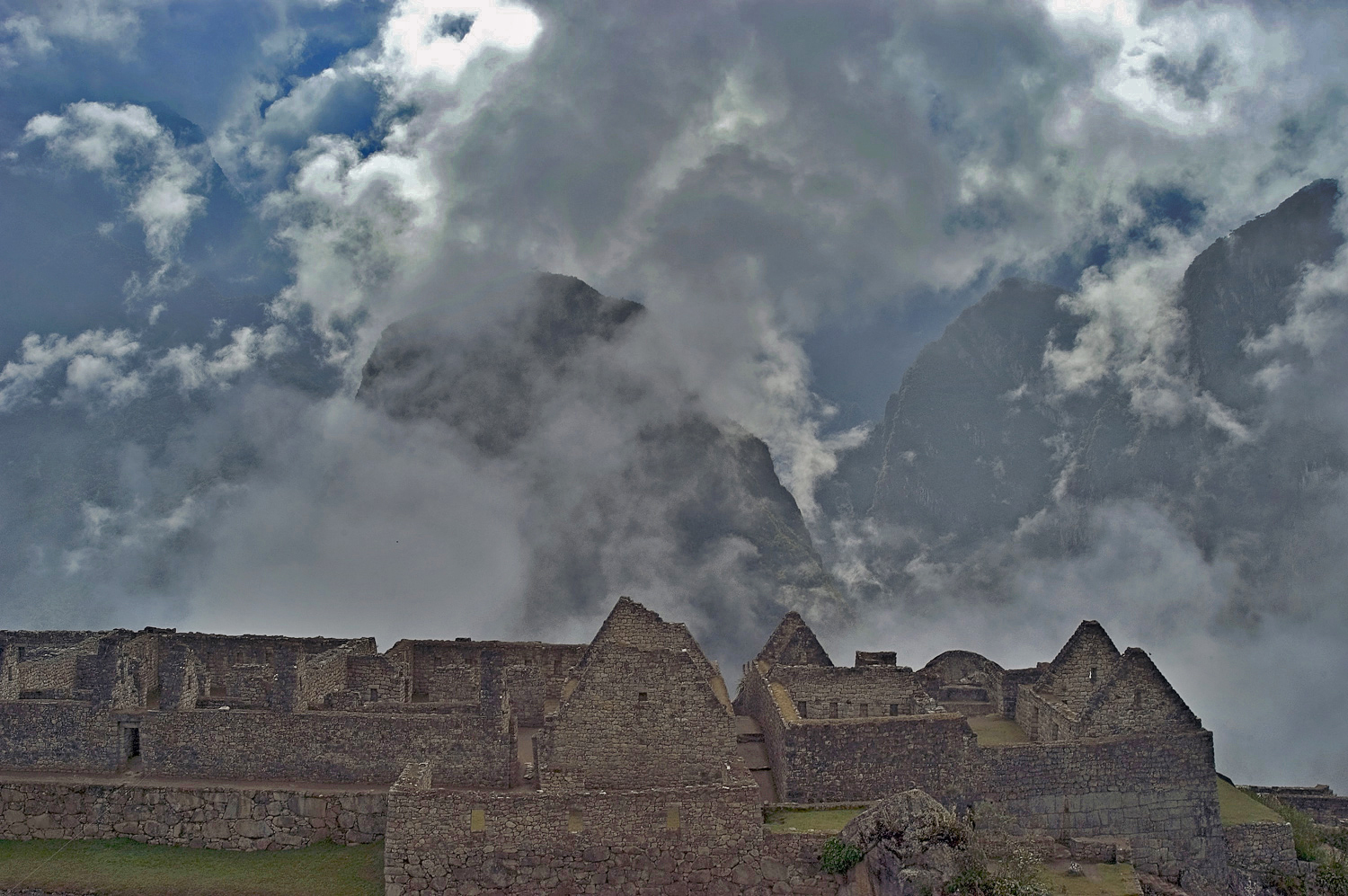 Machu Picchu into the clouds