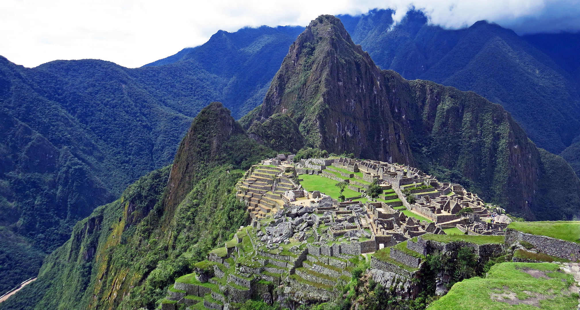 Machu Picchu vom Berg gesehen