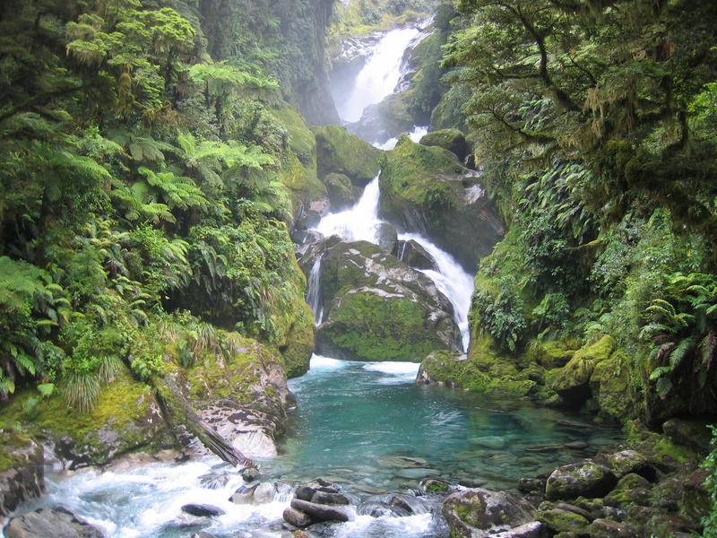 Mackay Falls am Milford Track in Neuseeland !