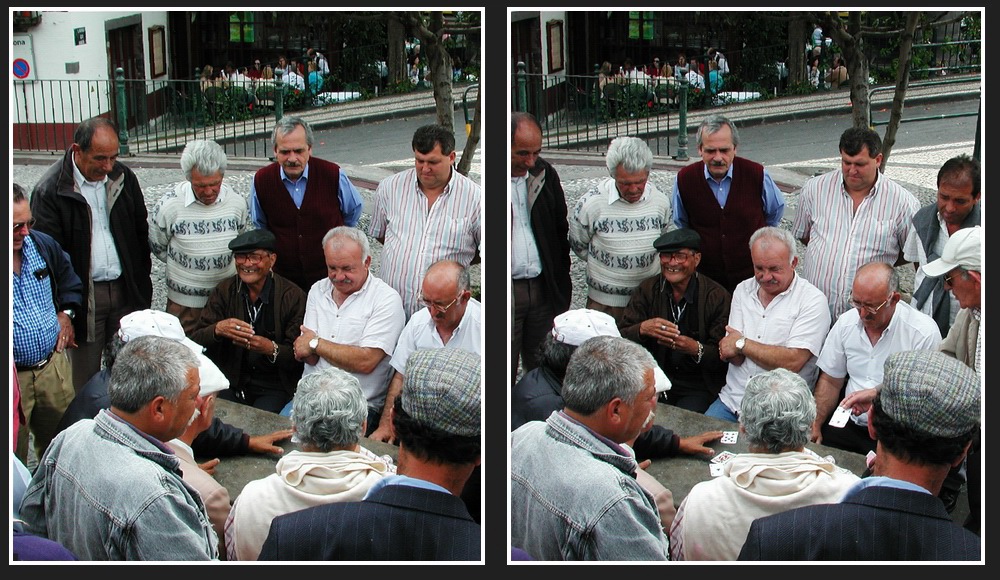 Madeira, kartenspielende Männer.