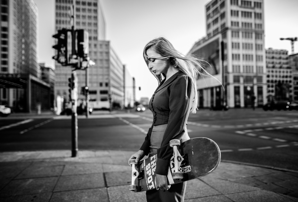 Mademoiselle with Skateboard