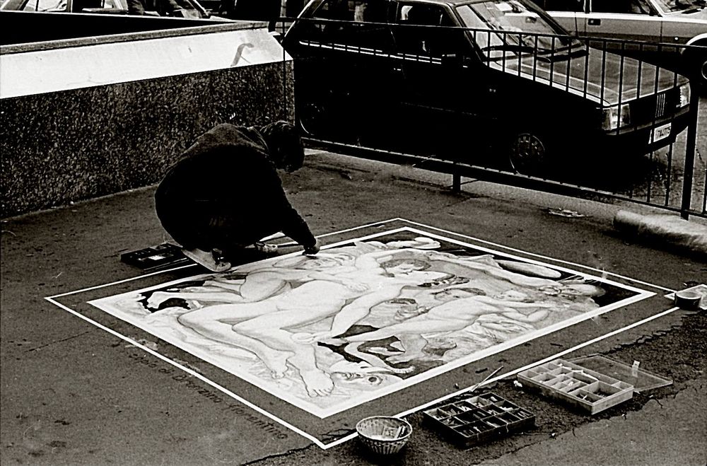 madonnaro all'opera, Milano 1988