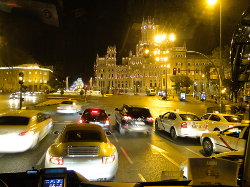 Madrid, aus  fahrendem Bus heraus 