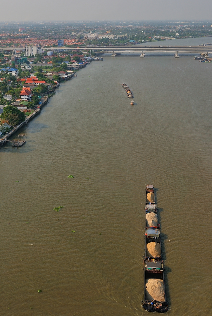 Mae Nam Chao Praya from the view of a bird