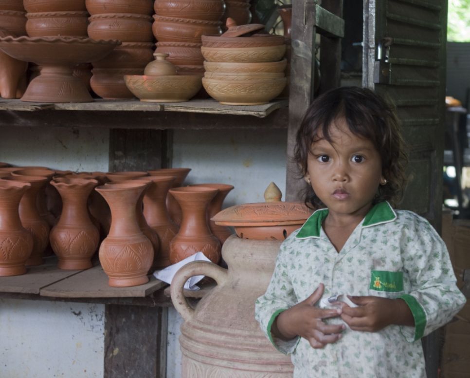 Mädchen im Kambodscha - Dorf neben dem Tonle Sap 2008