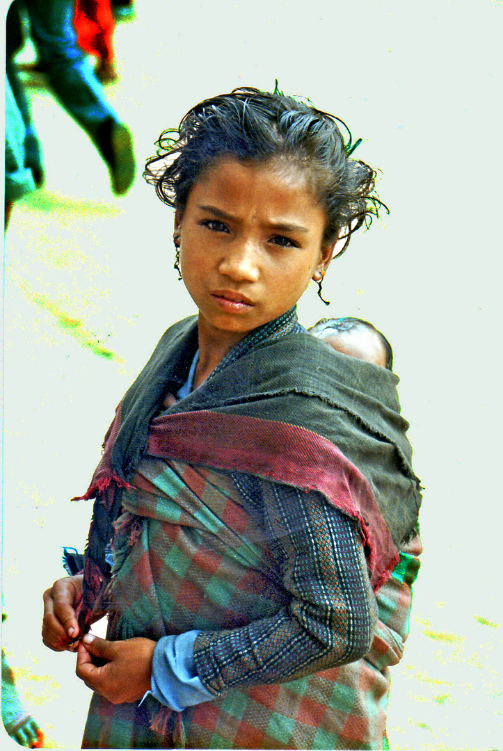 Mädchen in Kathmandu .