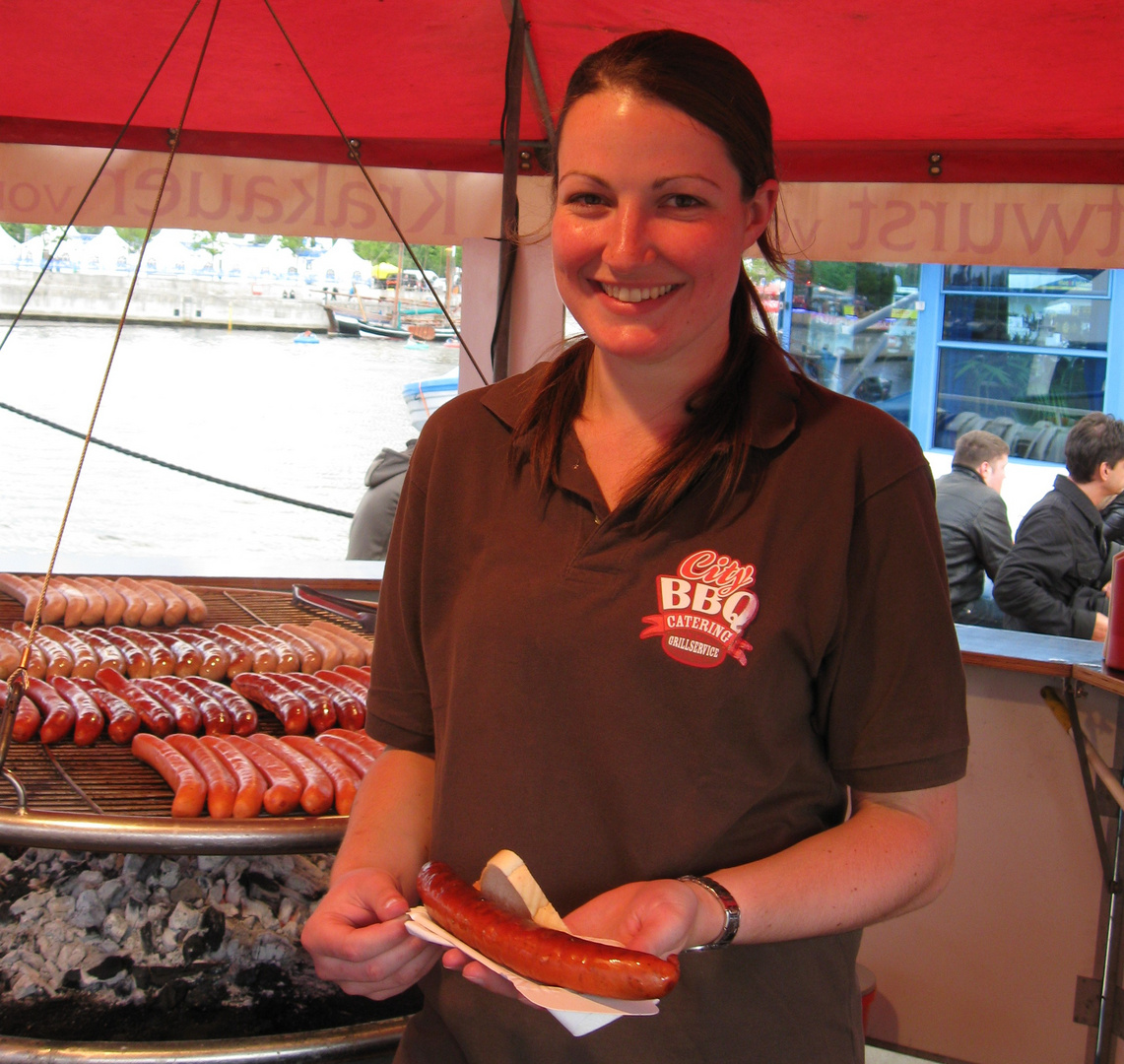 Mädel vom Bockwurst Stand