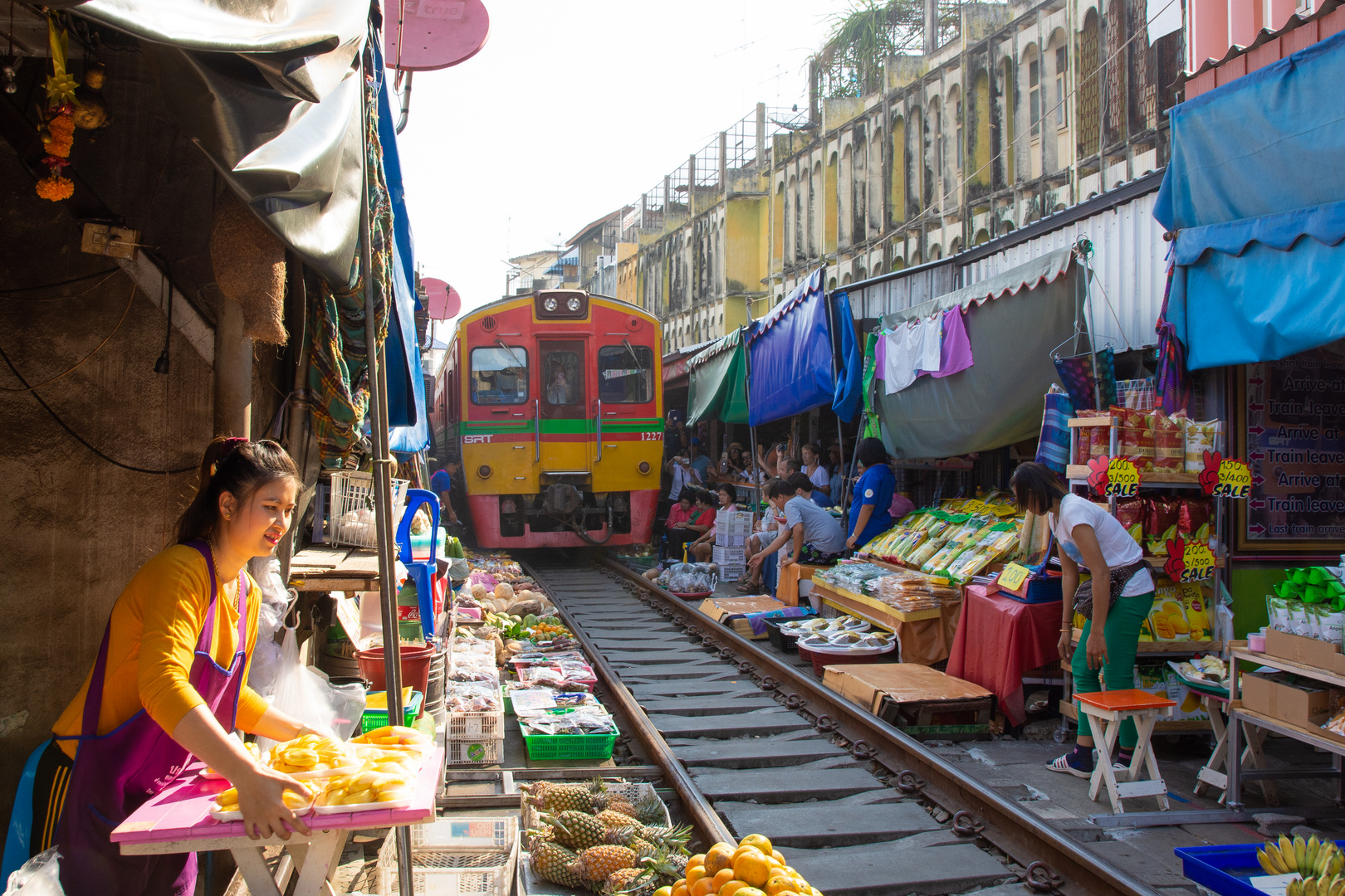 Maeklong Railway Market in Bangkok