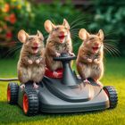 Mäuse auf dem Rasenmäher 