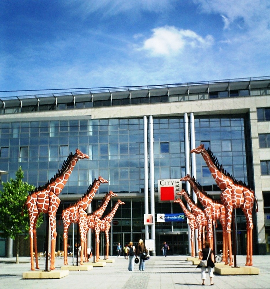 Magdeburg - Avenue de giraffes en feu