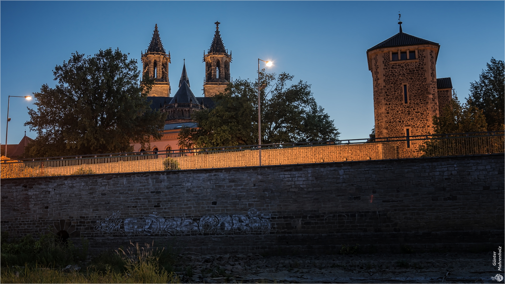 Magdeburg, Domblick aus der Elbe