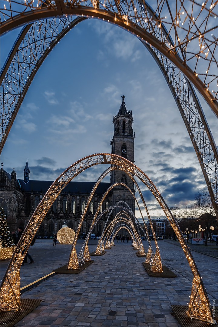 Magdeburg, Lichterwelt 2019 auf dem Domplatz