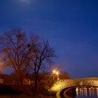 Magdeburg Sternbrücke mit Mond